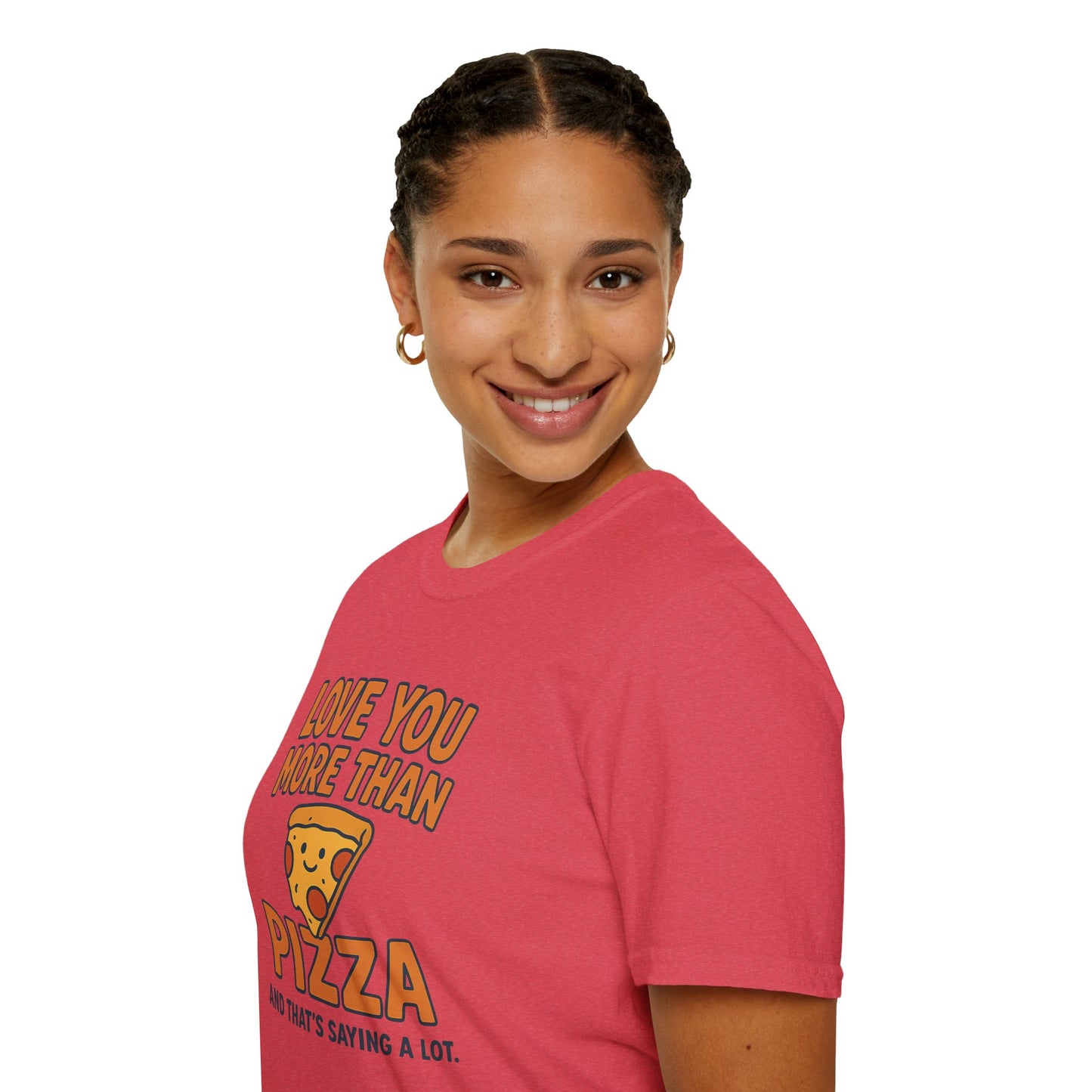 Pizza Love Proclamation: Cheesy Typography Design, Cartoon Food Humor Graphic