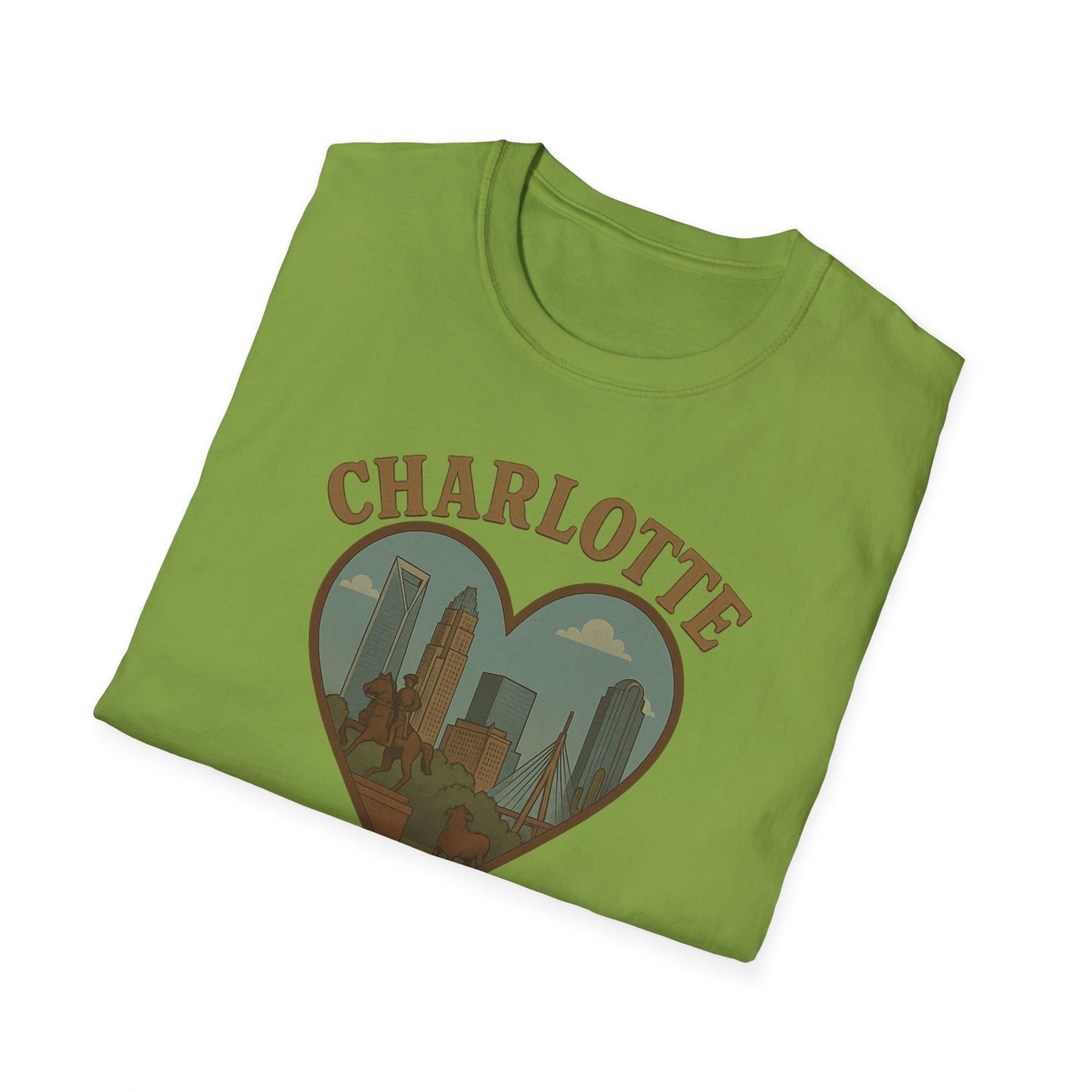 Fall in Love with Charlotte Unisex T-Shirt - Heartfelt City Skyline Style!