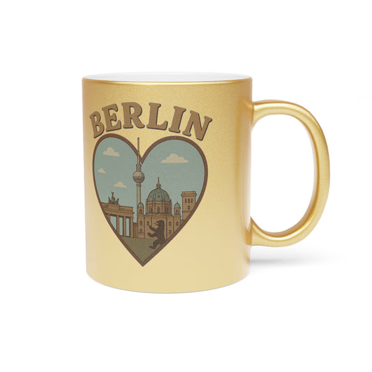 Berlin Metallic Mug: Embrace the Magic of Landmarks in Silver and Gold