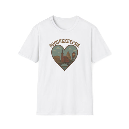 Poughkeepsie Heartbeat Tee - Soft Unisex Shirt Capturing the Iconic Skyline Dreamscape