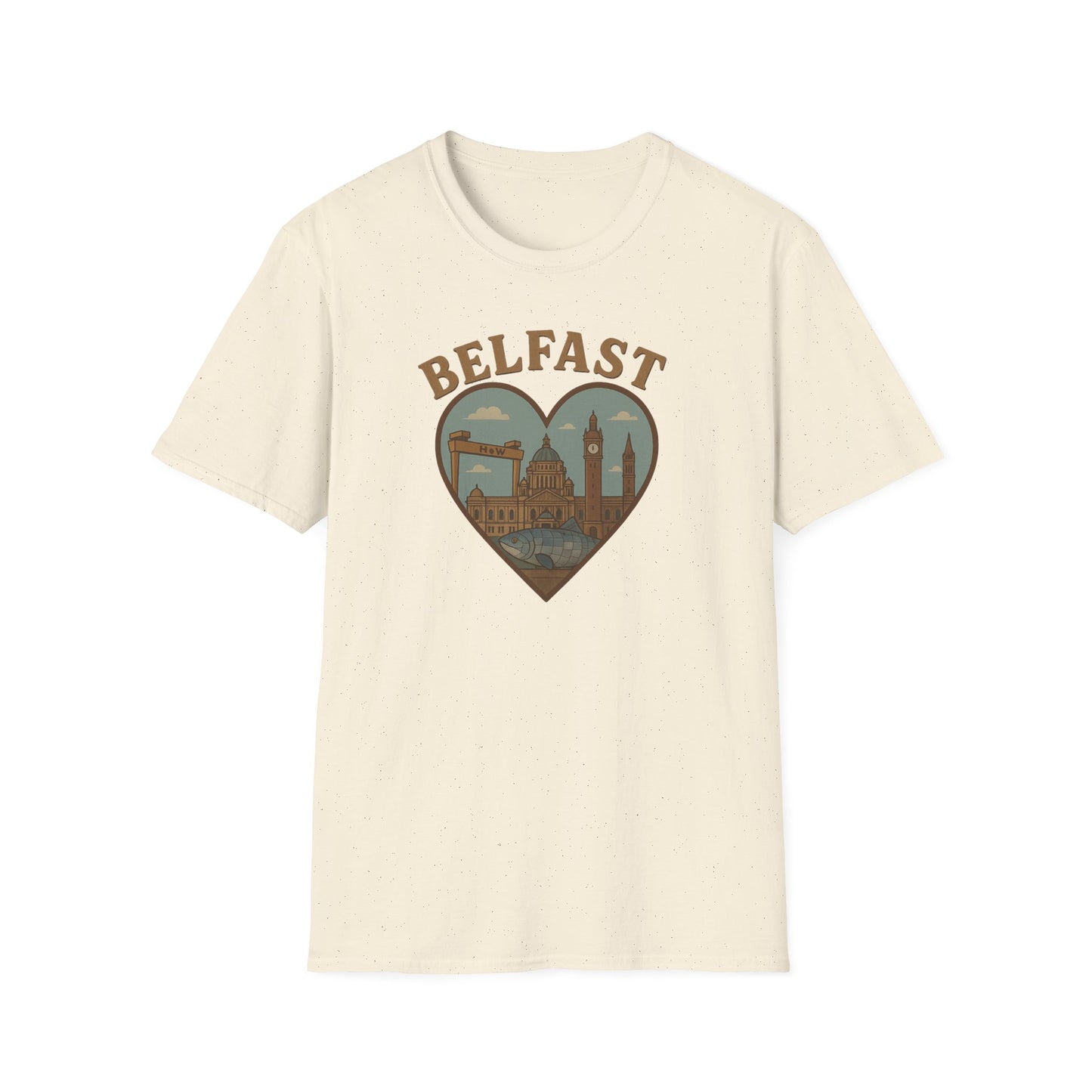 Fall in Love with Belfast: Unisex Soft T-shirt of Northern Ireland Charm!