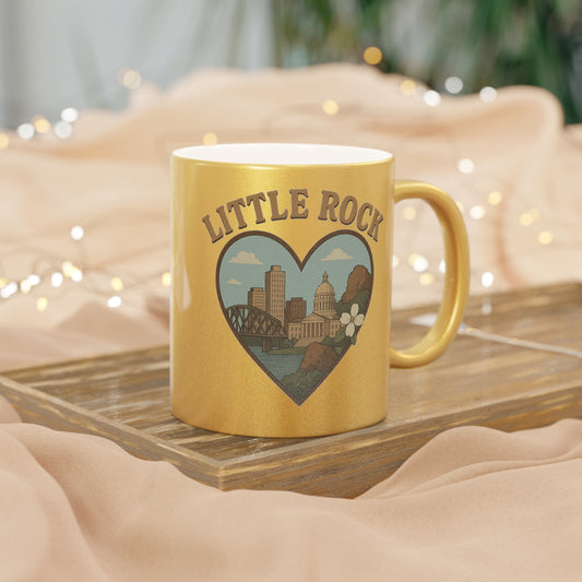 Gilded Little Rock Love Mug: Embrace Metallic Elegance & Urban Vibes