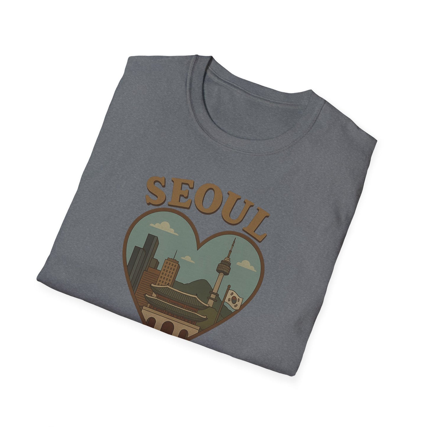 Love Seoul Heart T-Shirt for Wanderlust Enthusiasts with Soft Unisex Fit
