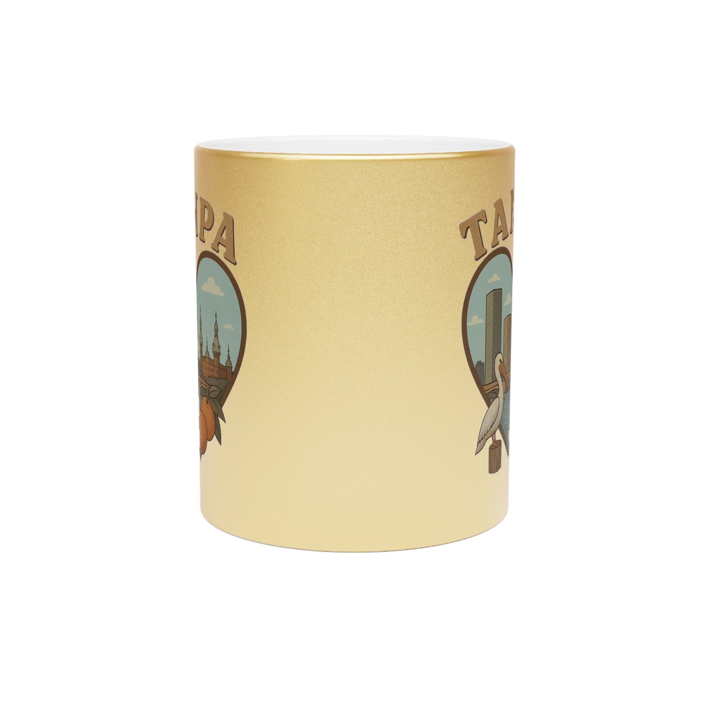 Taste Tampa's Sunshine with This Iconic Metallic Mug in Silver or Gold!
