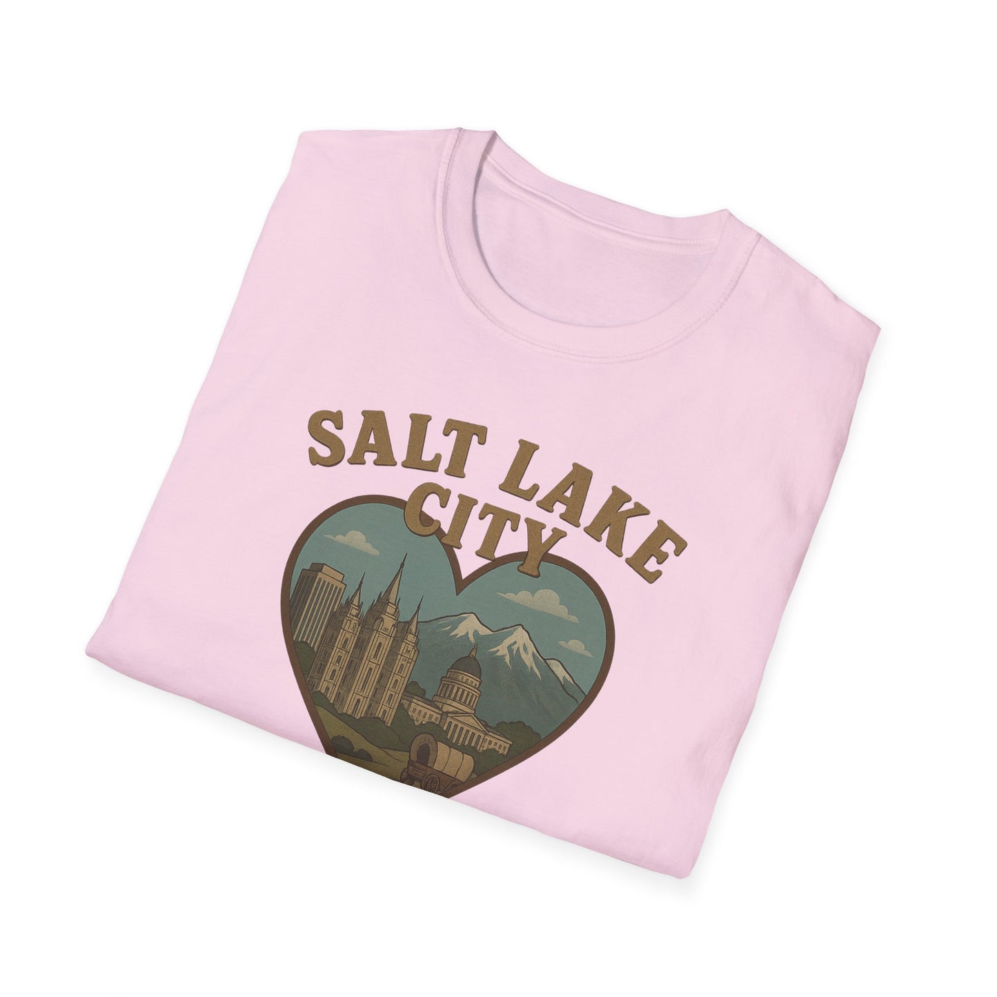 Embrace the Salty Air with Our Retro Salt Lake City Scenic Heart T-Shirt