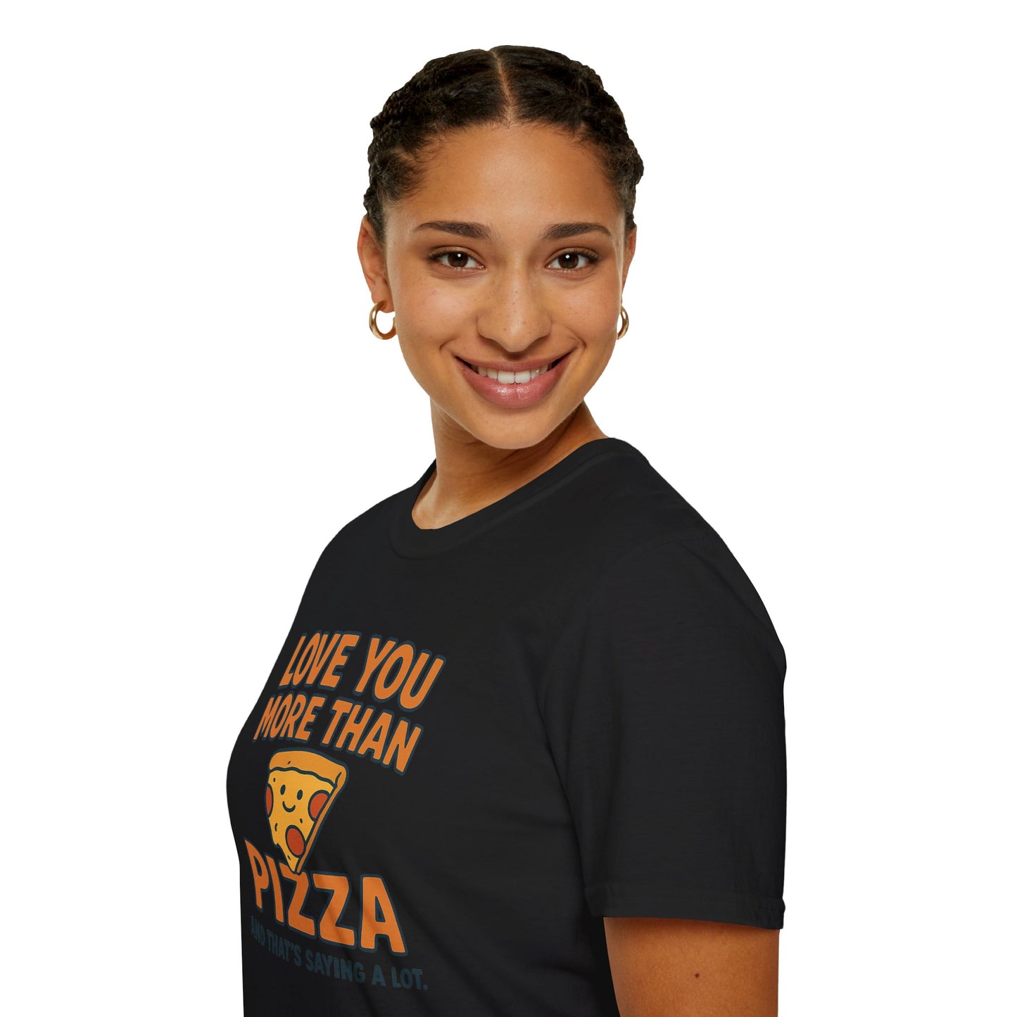 Pizza Love Proclamation: Cheesy Typography Design, Cartoon Food Humor Graphic
