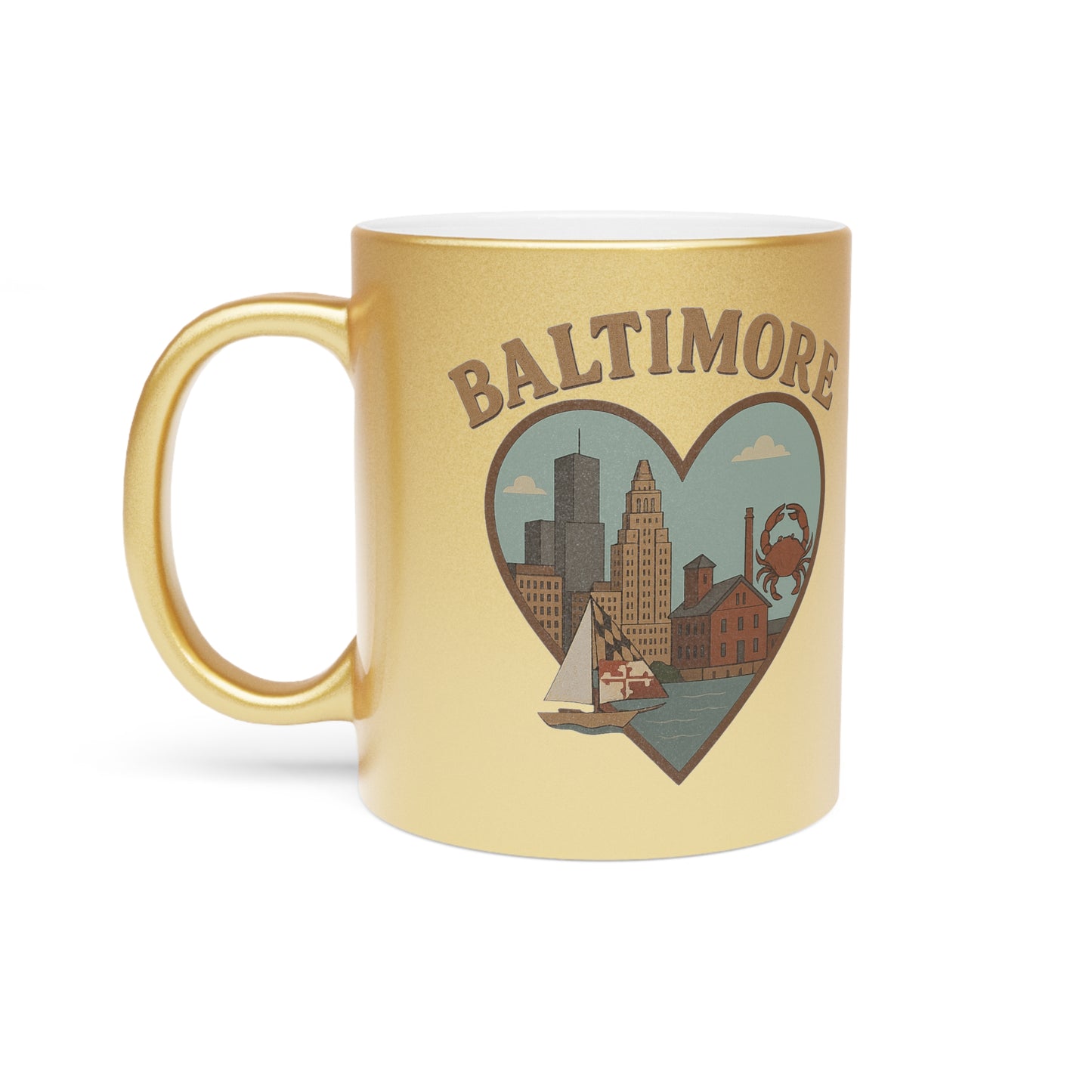 Baltimore Dreaming Collectible Metallic Mug - Silver Gold Vintage Vibes