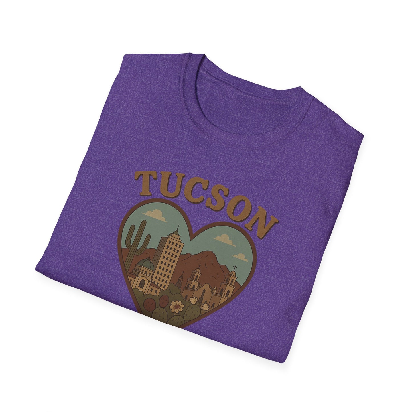 Tucson Love Heart Skyline T-Shirt - Soft Unisex Desert Cactus Tee