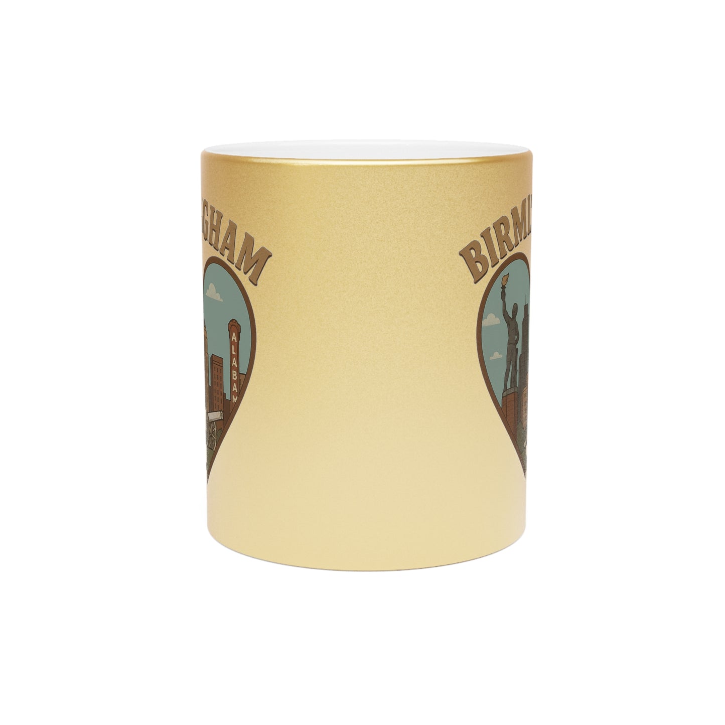 Sip Through the Heart of Birmingham: Vintage Metallic Mug Extravaganza!