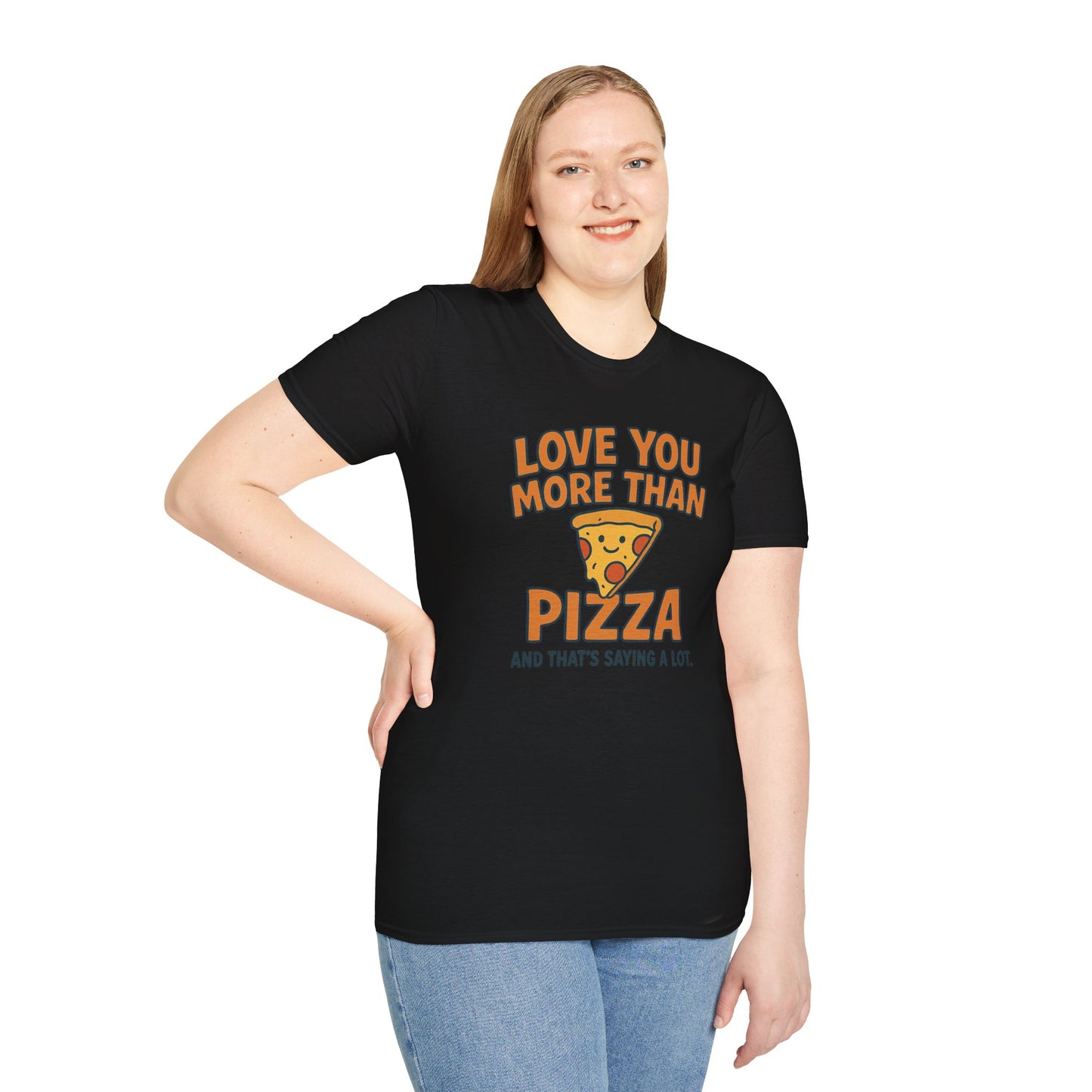 Pizza Love Proclamation: Cheesy Typography Design, Cartoon Food Humor Graphic