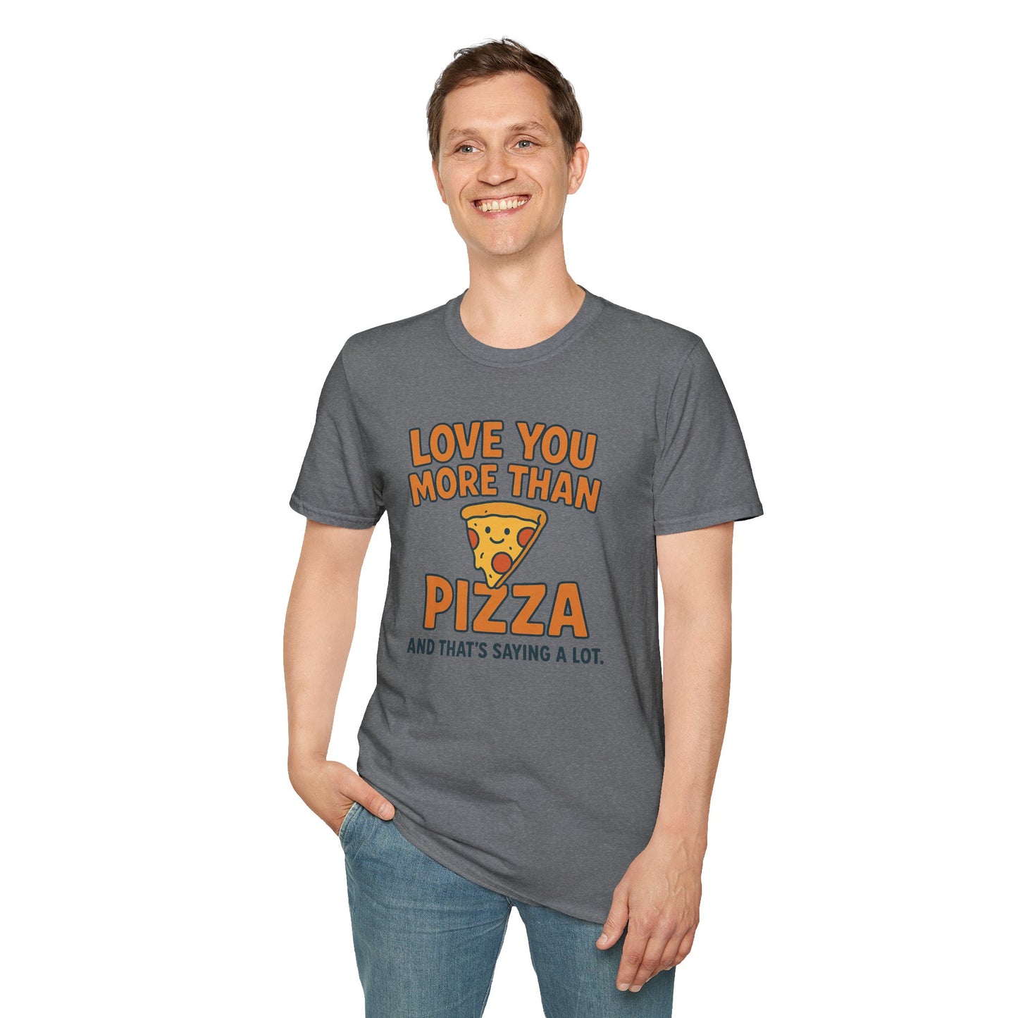 Pizza Love Proclamation: Cheesy Typography Design, Cartoon Food Humor Graphic