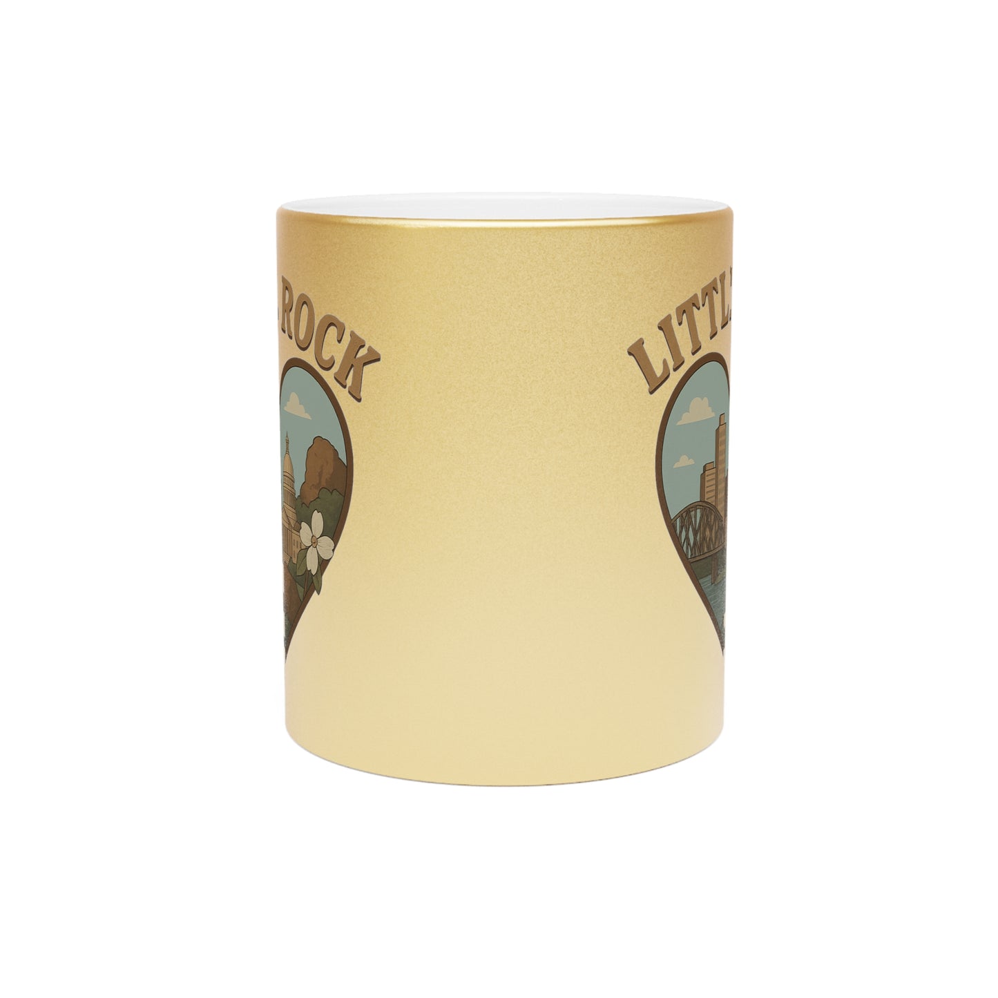 Gilded Little Rock Love Mug: Embrace Metallic Elegance & Urban Vibes