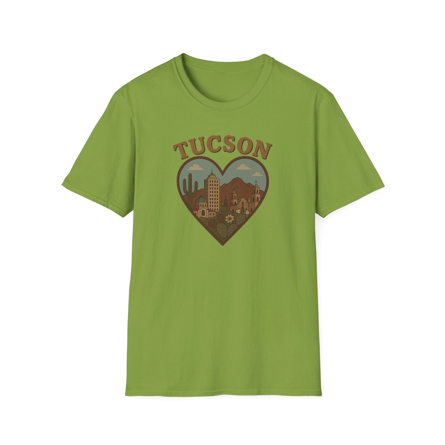 Tucson Love Heart Skyline T-Shirt - Soft Unisex Desert Cactus Tee
