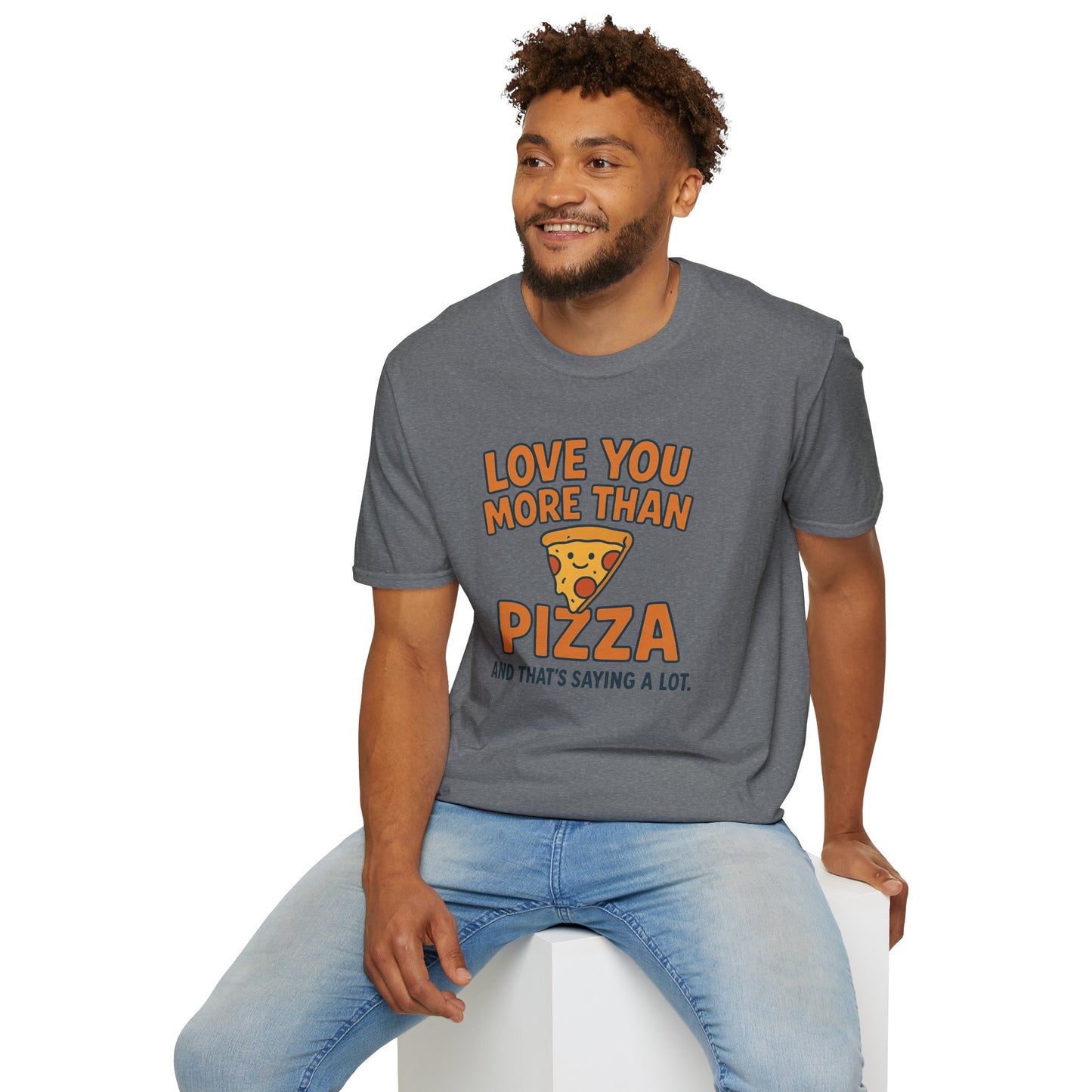Pizza Love Proclamation: Cheesy Typography Design, Cartoon Food Humor Graphic