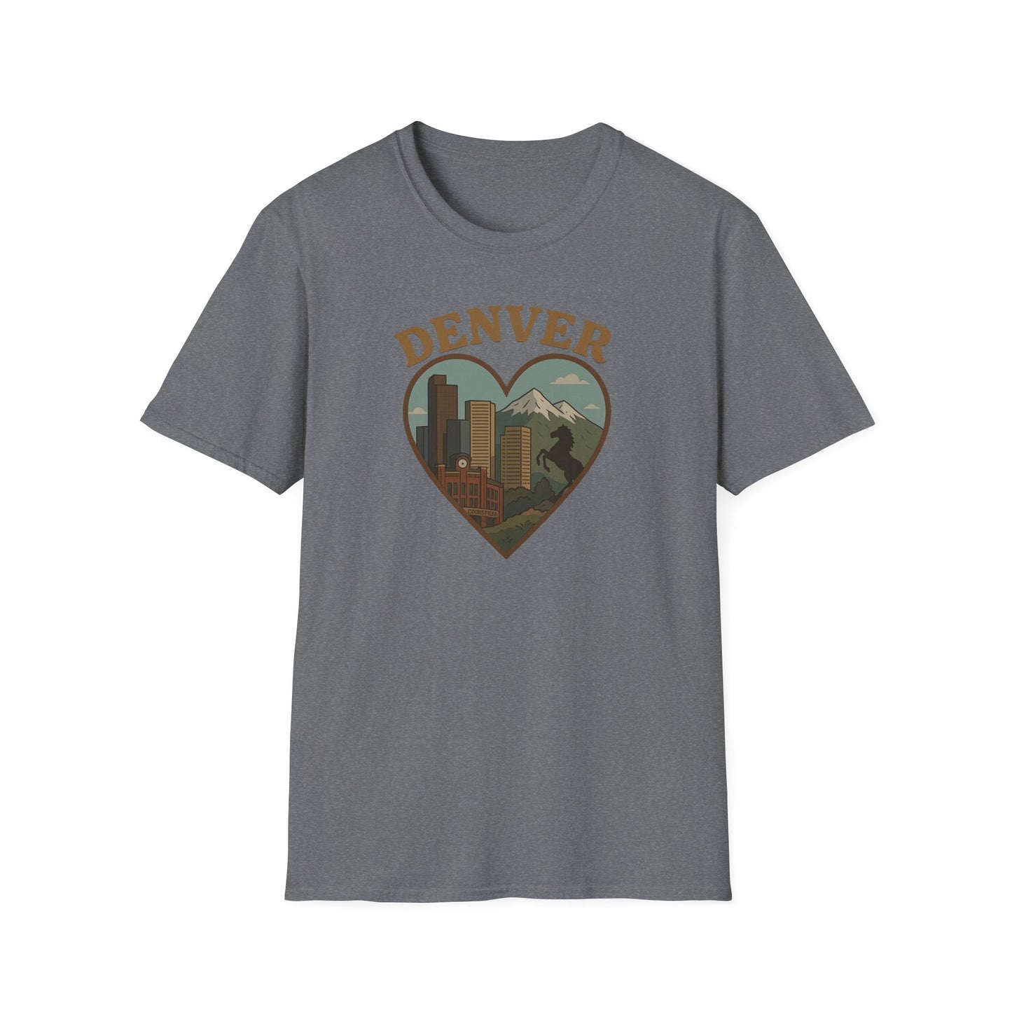 Capture the Heart of Denver with Our Iconic Skyline and Mountain Tee