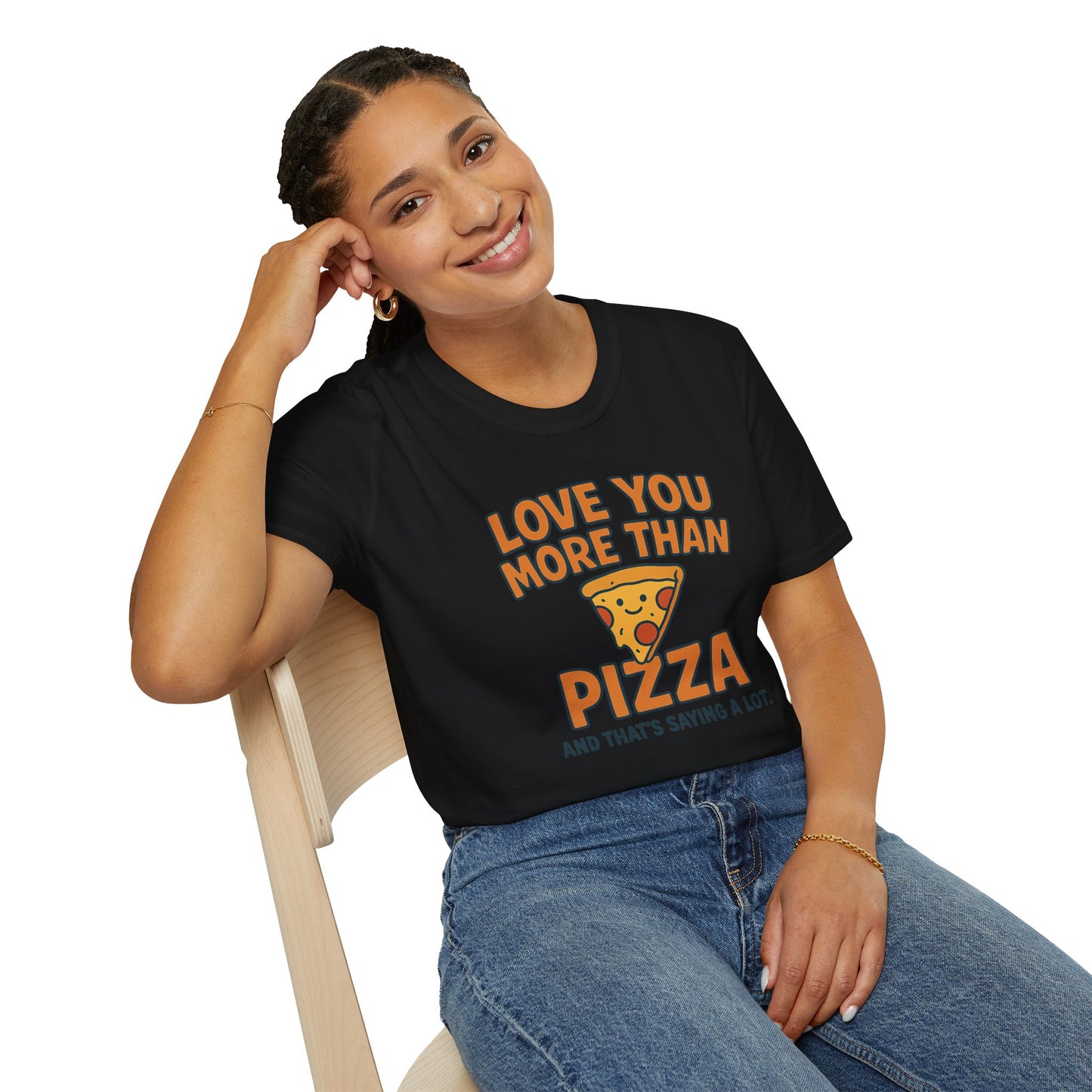 Pizza Love Proclamation: Cheesy Typography Design, Cartoon Food Humor Graphic