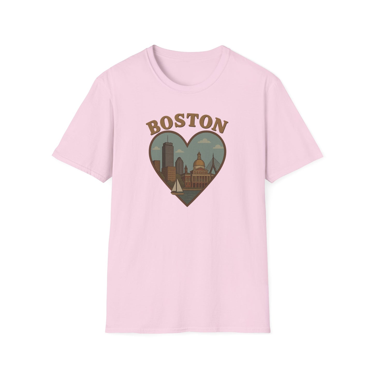 Embrace Boston Love with this Heartfelt Skyline Graphic T-Shirt
