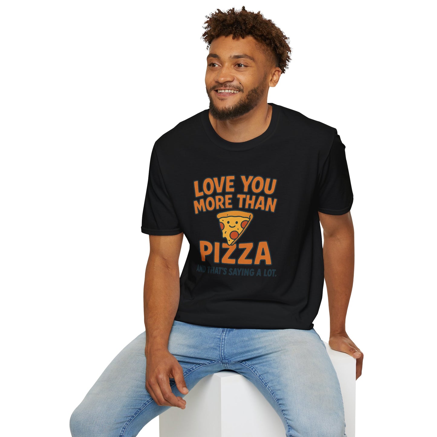 Pizza Love Proclamation: Cheesy Typography Design, Cartoon Food Humor Graphic