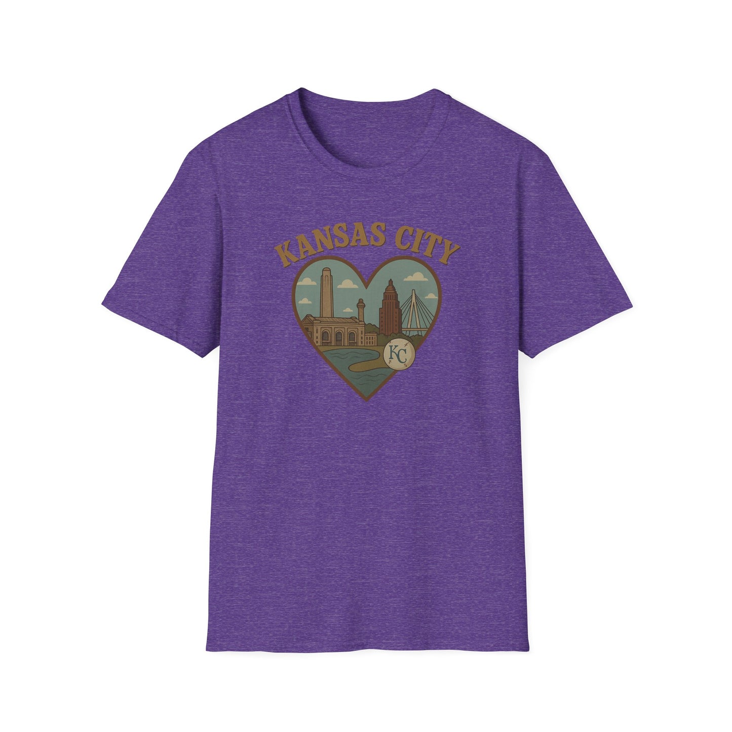 Fall in Love with Kansas City: Quirky Heartscape Tee for Proud Midwestern Spirits