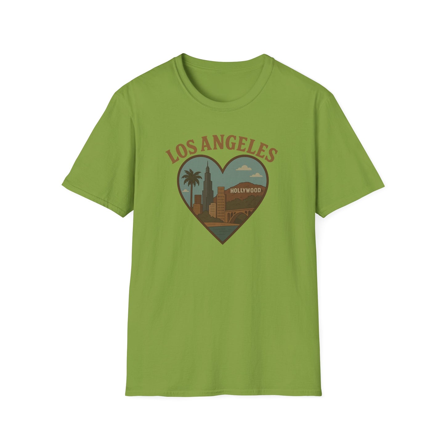 Feel the Love in Los Angeles with this Unisex Soft Cotton Hollywood T-Shirt