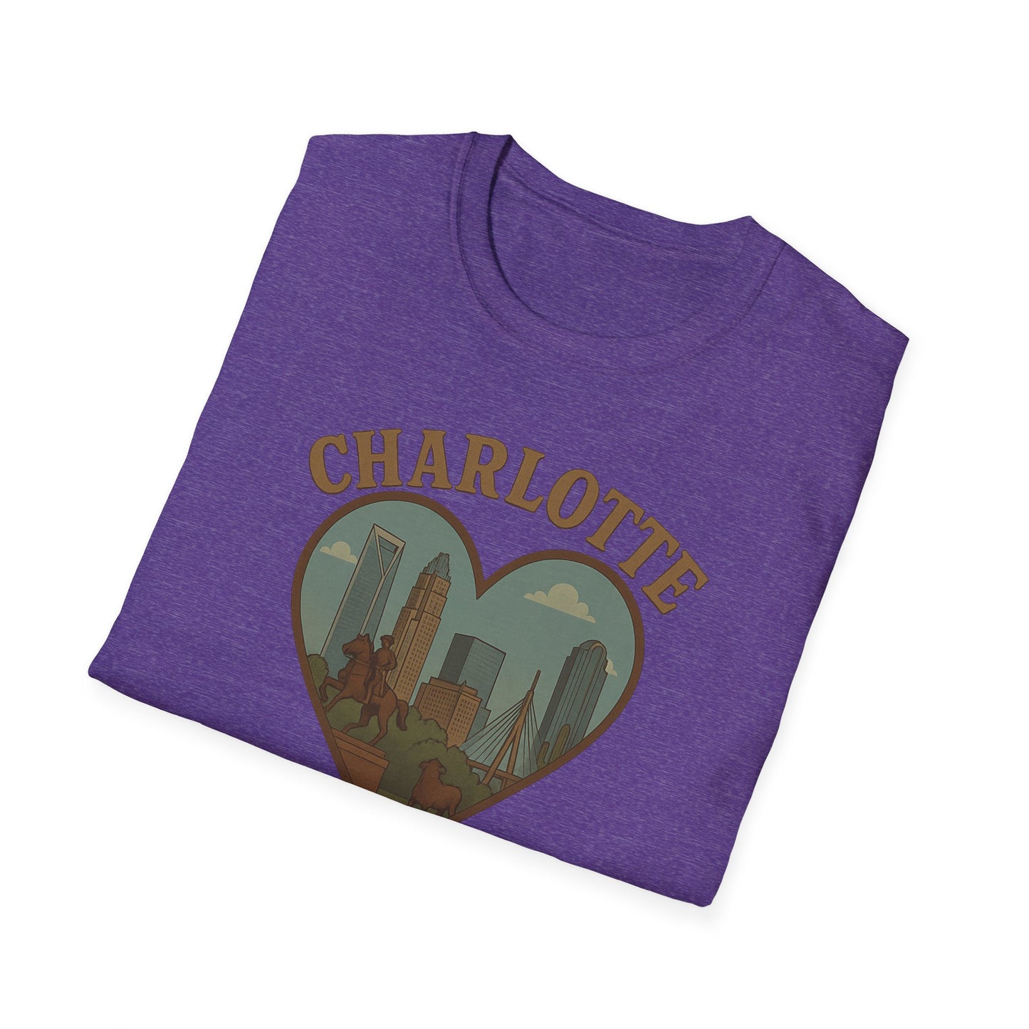 Fall in Love with Charlotte Unisex T-Shirt - Heartfelt City Skyline Style!