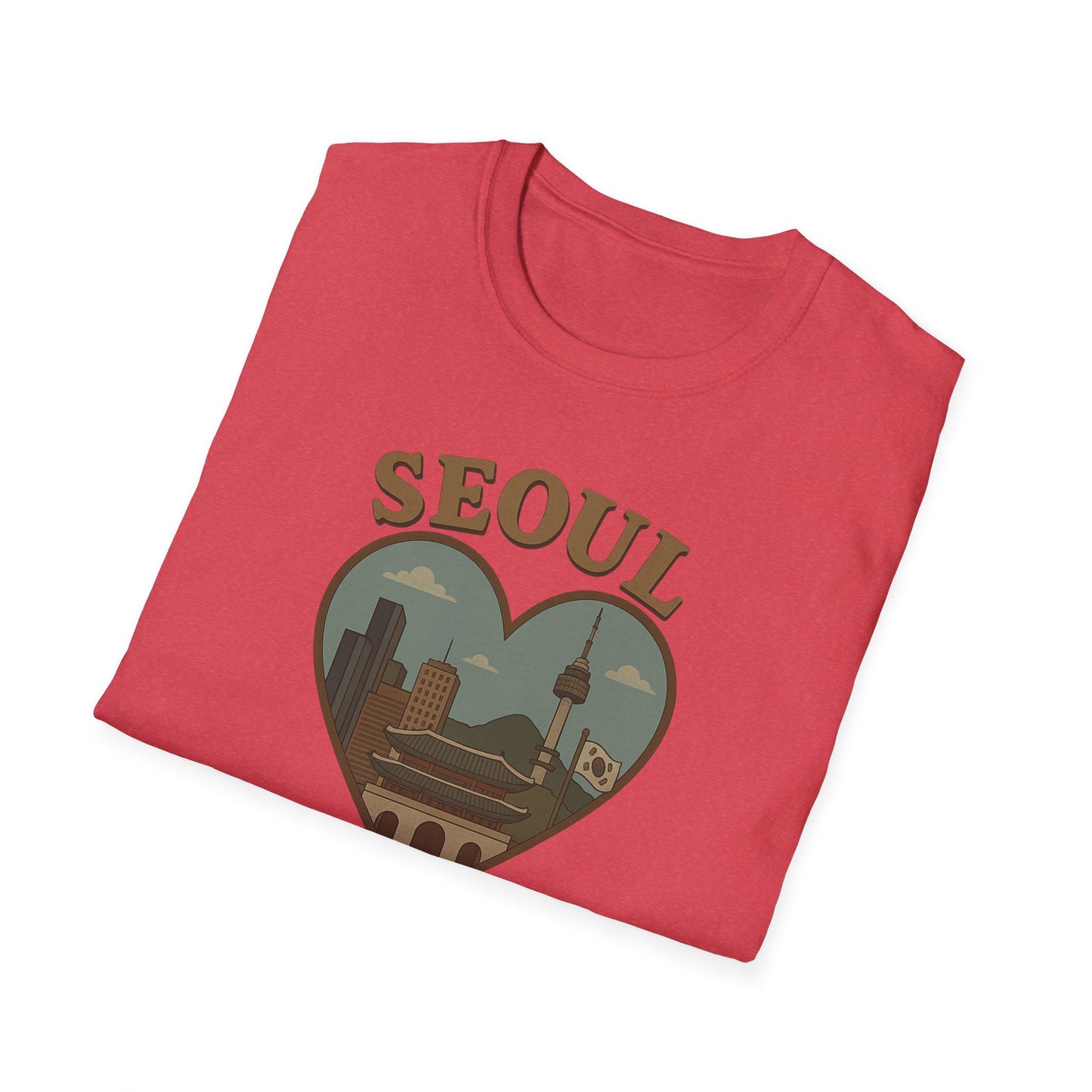 Love Seoul Heart T-Shirt for Wanderlust Enthusiasts with Soft Unisex Fit