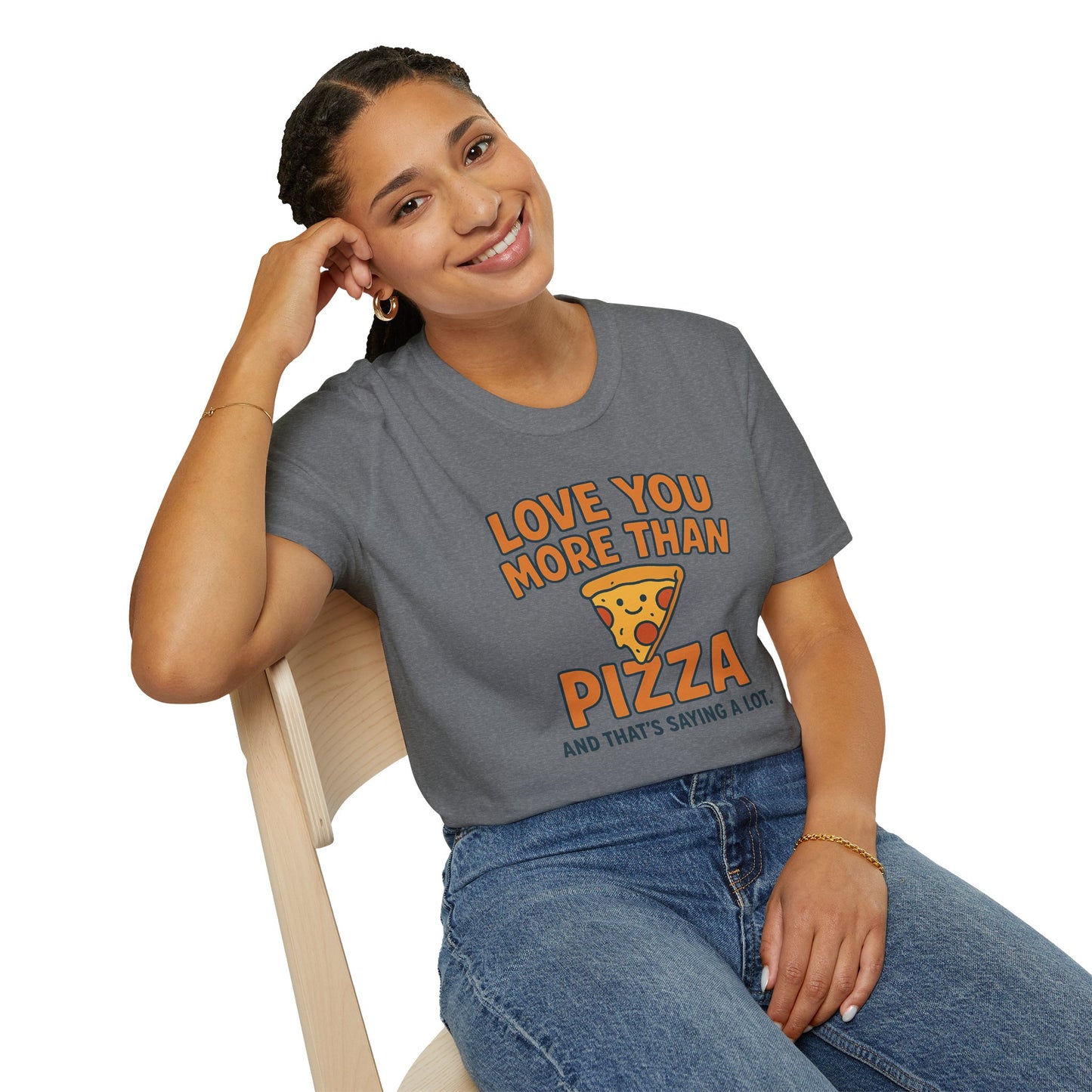 Pizza Love Proclamation: Cheesy Typography Design, Cartoon Food Humor Graphic