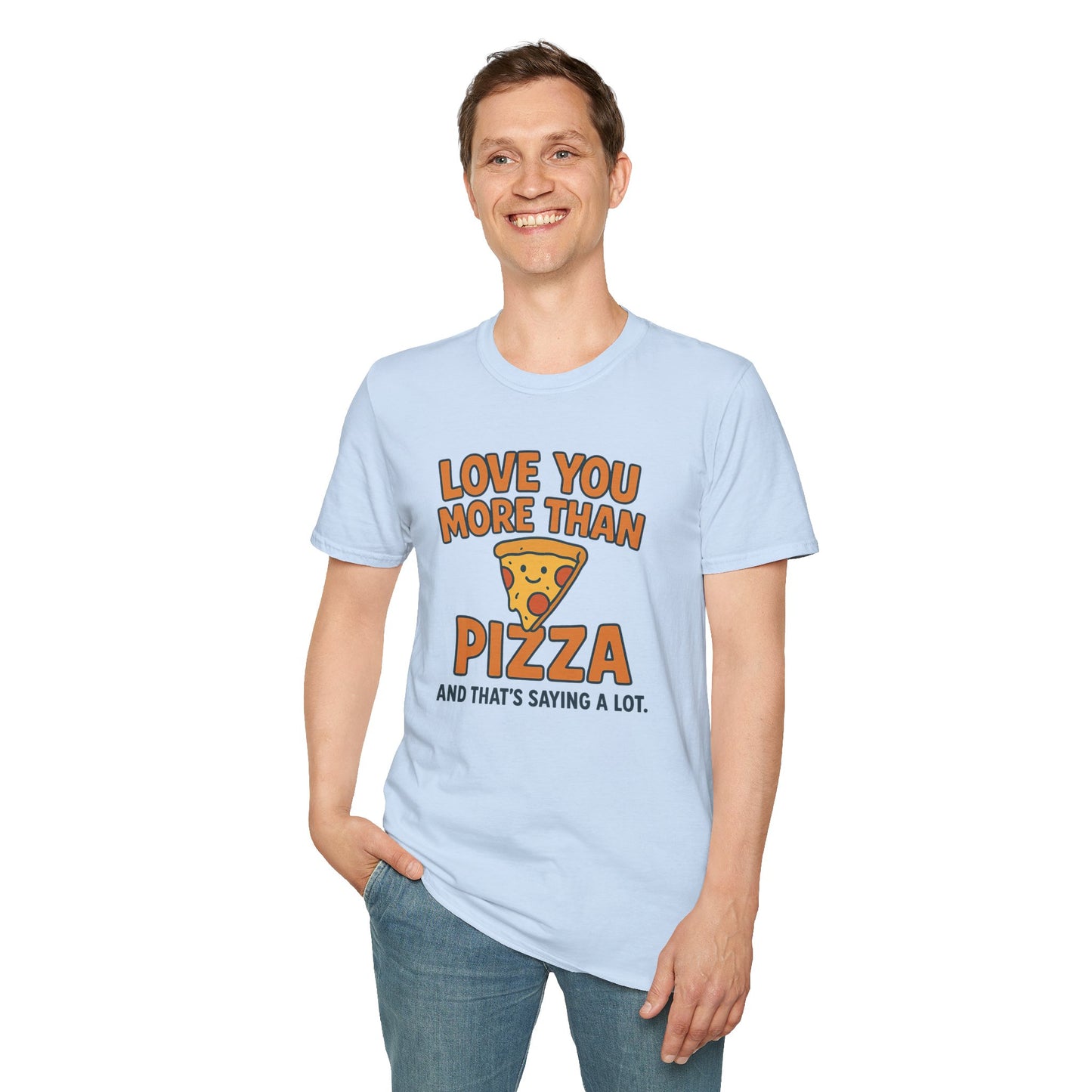 Pizza Love Proclamation: Cheesy Typography Design, Cartoon Food Humor Graphic