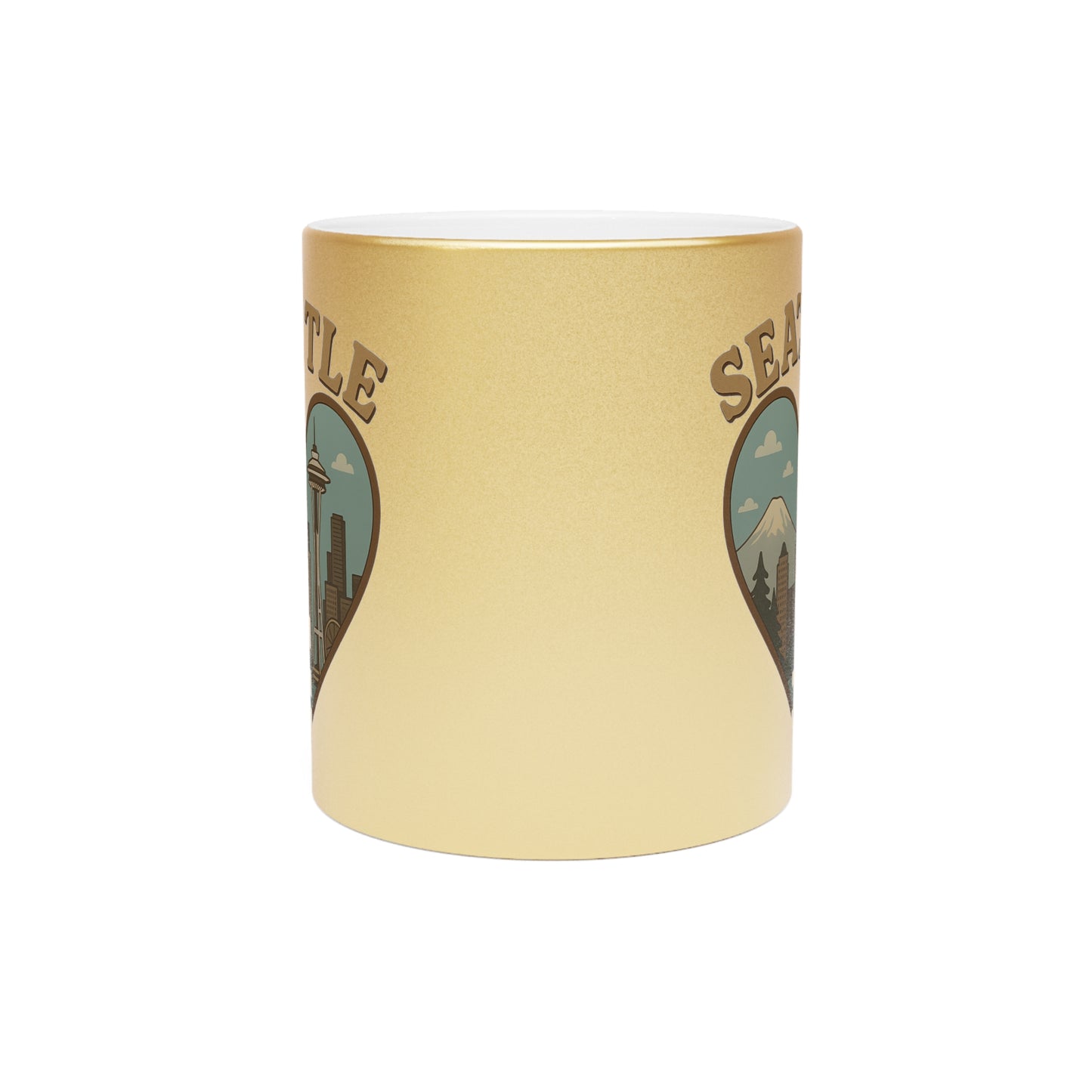 Sip the Emerald City: Vintage Metallic Seattle Mug Extravaganza!