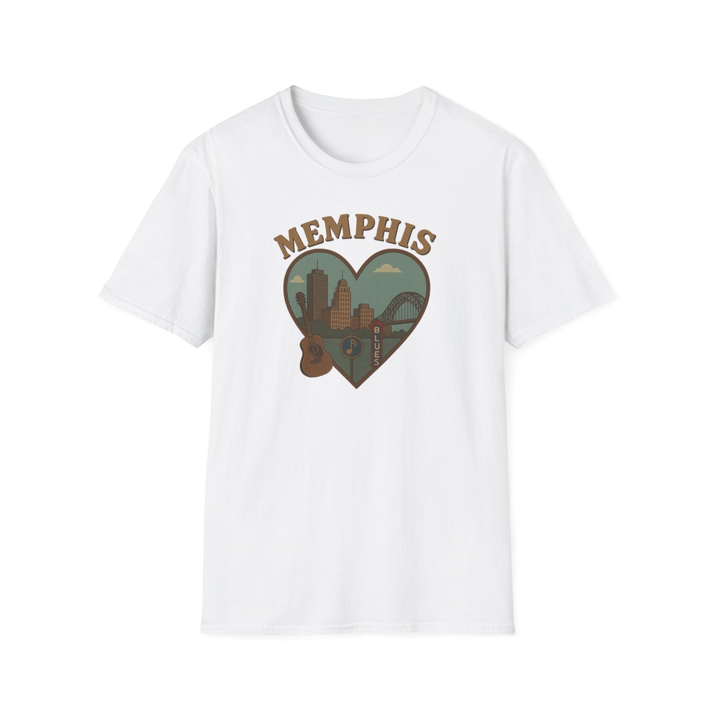 Feel the Rhythm with Memphis Heartbeat Blues Skyline Tee