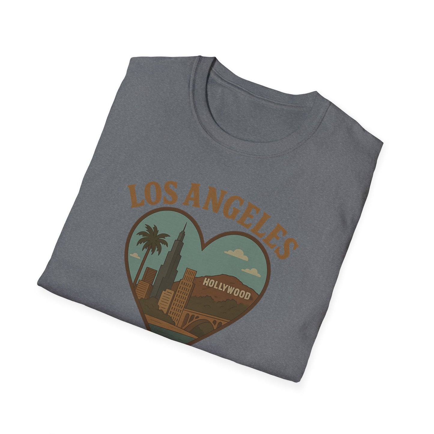 Feel the Love in Los Angeles with this Unisex Soft Cotton Hollywood T-Shirt