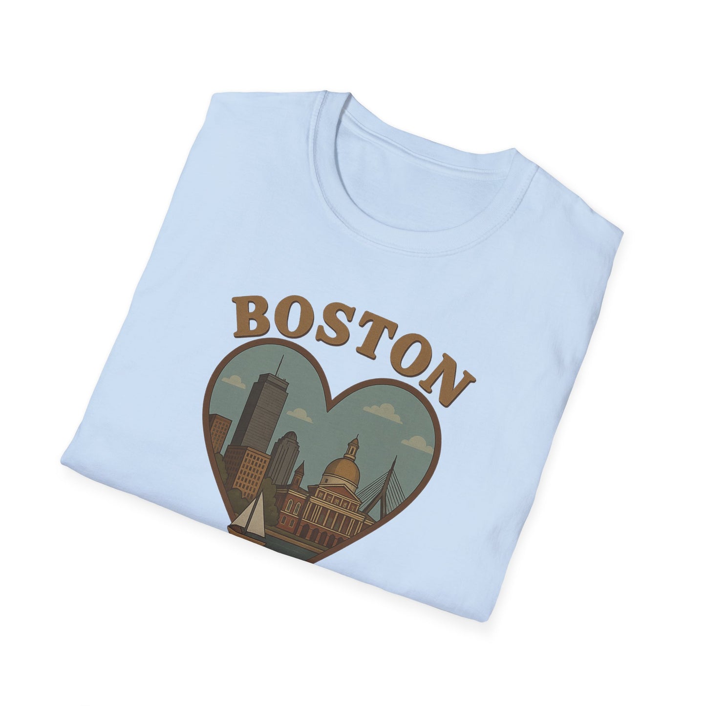 Embrace Boston Love with this Heartfelt Skyline Graphic T-Shirt