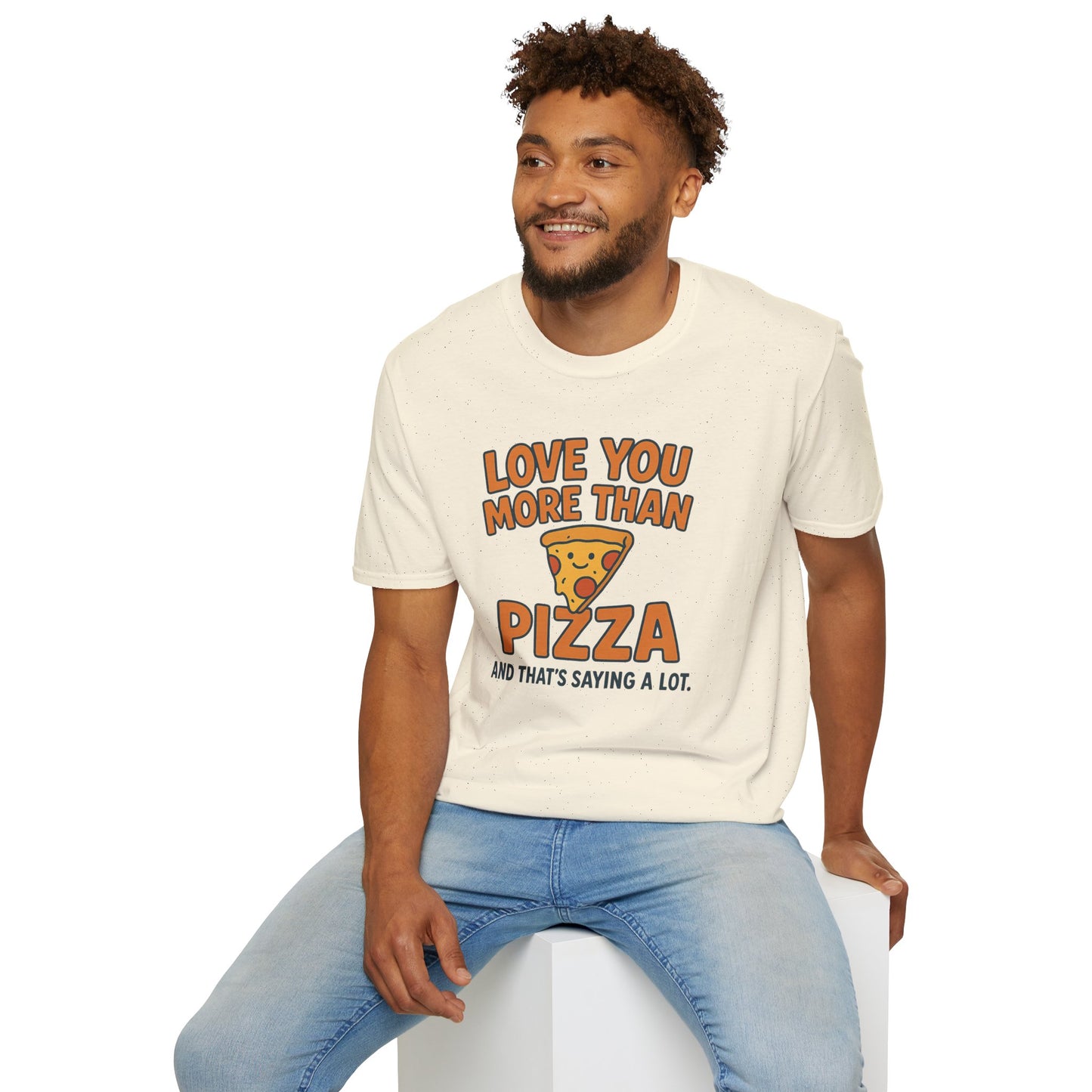 Pizza Love Proclamation: Cheesy Typography Design, Cartoon Food Humor Graphic