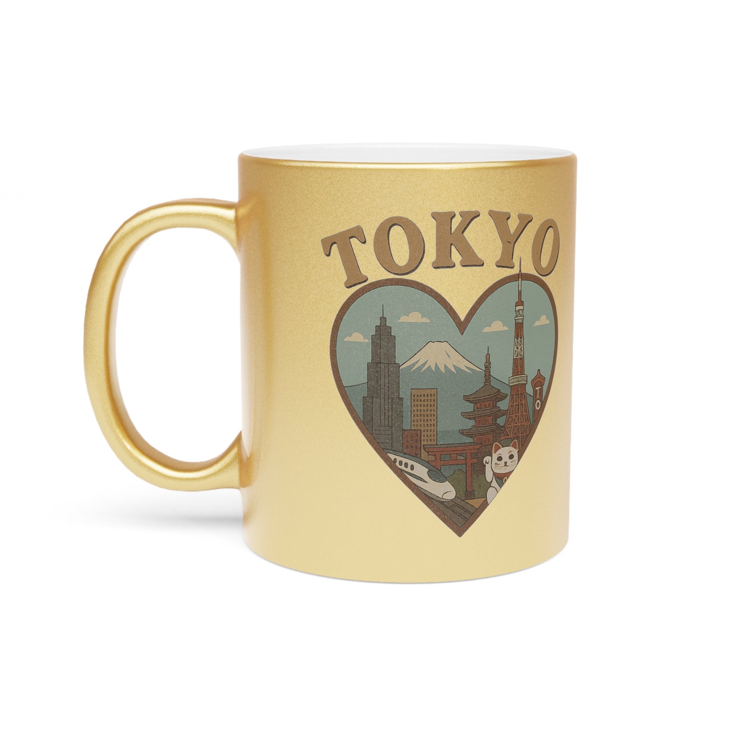 Sip in Style: Metallic Tokyo Mug Unveils Vintage Charm with Modern Flair