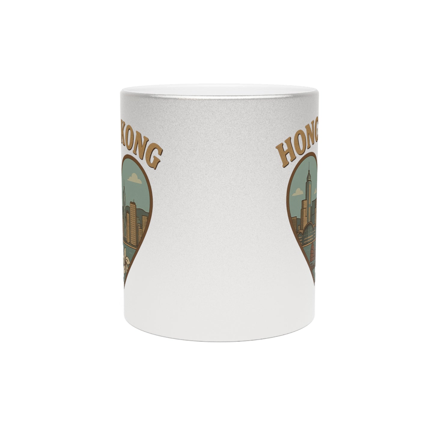 Gleaming Hong Kong Metallic Mug: Grab a Sip of Skyline Nostalgia!