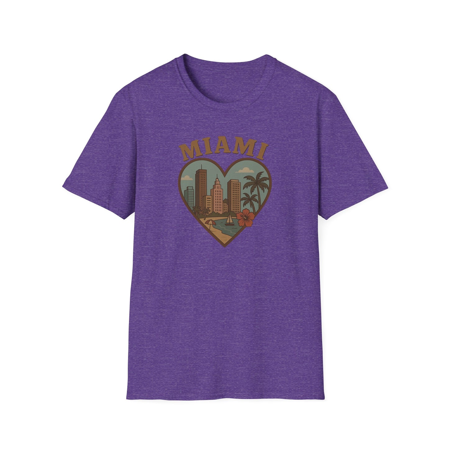 Fall in Love with Miami's Retro Beach Vibes on a Tee for Unisex Awesomeness