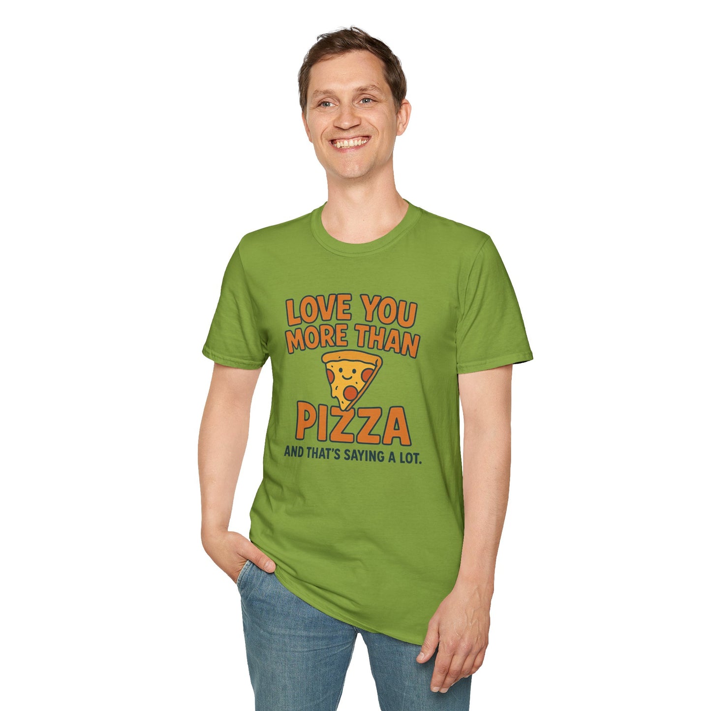 Pizza Love Proclamation: Cheesy Typography Design, Cartoon Food Humor Graphic