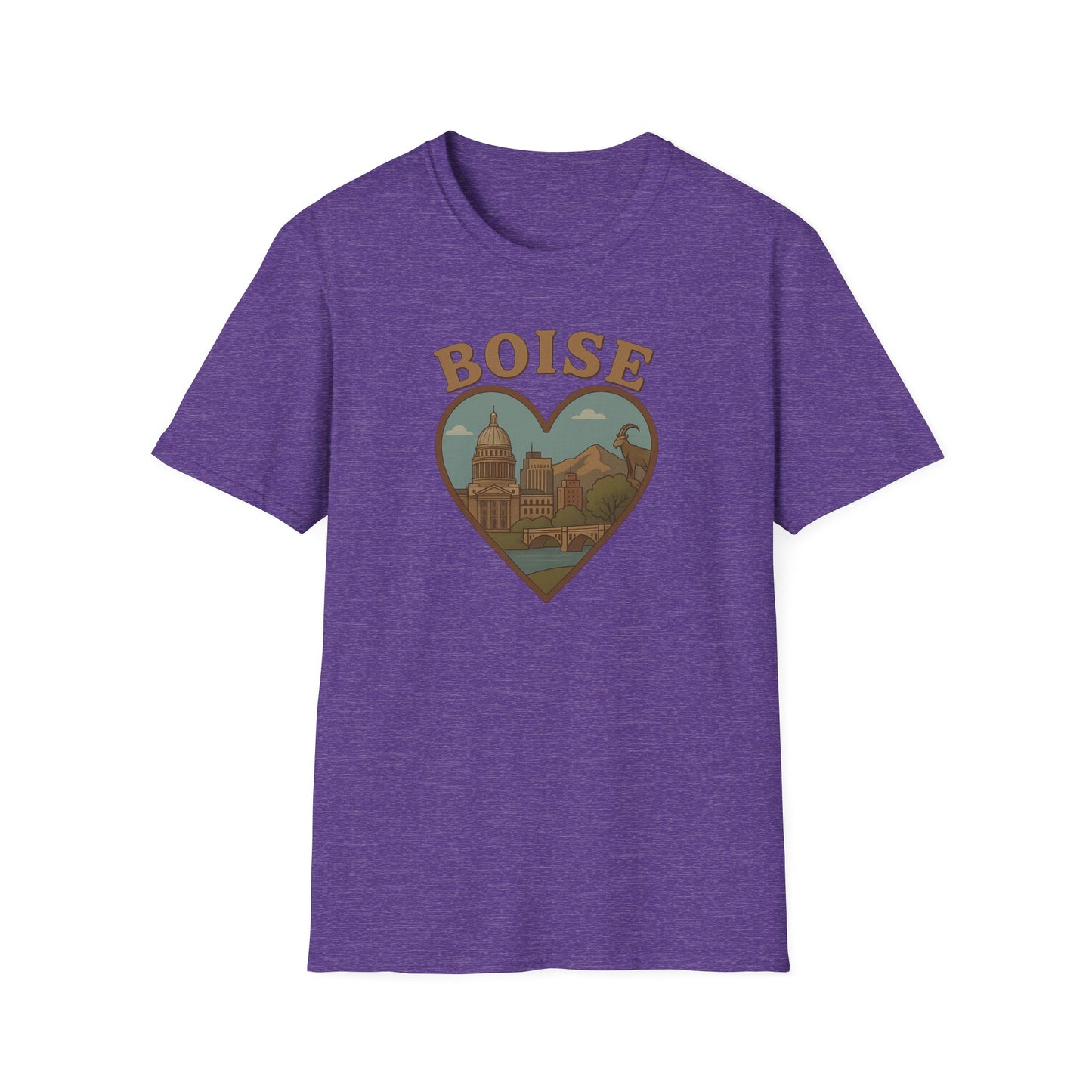 Fall in Love with Boise: Heartfelt Iconic Idaho Unisex Tee for Urban Adventurers