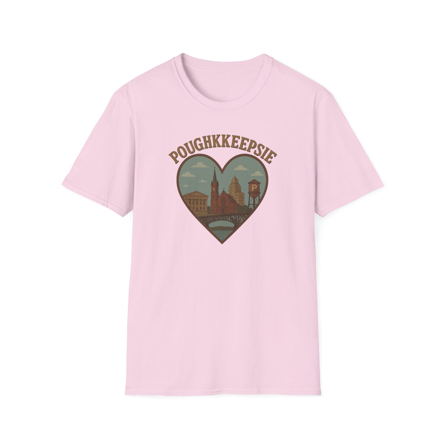 Poughkeepsie Heartbeat Tee - Soft Unisex Shirt Capturing the Iconic Skyline Dreamscape