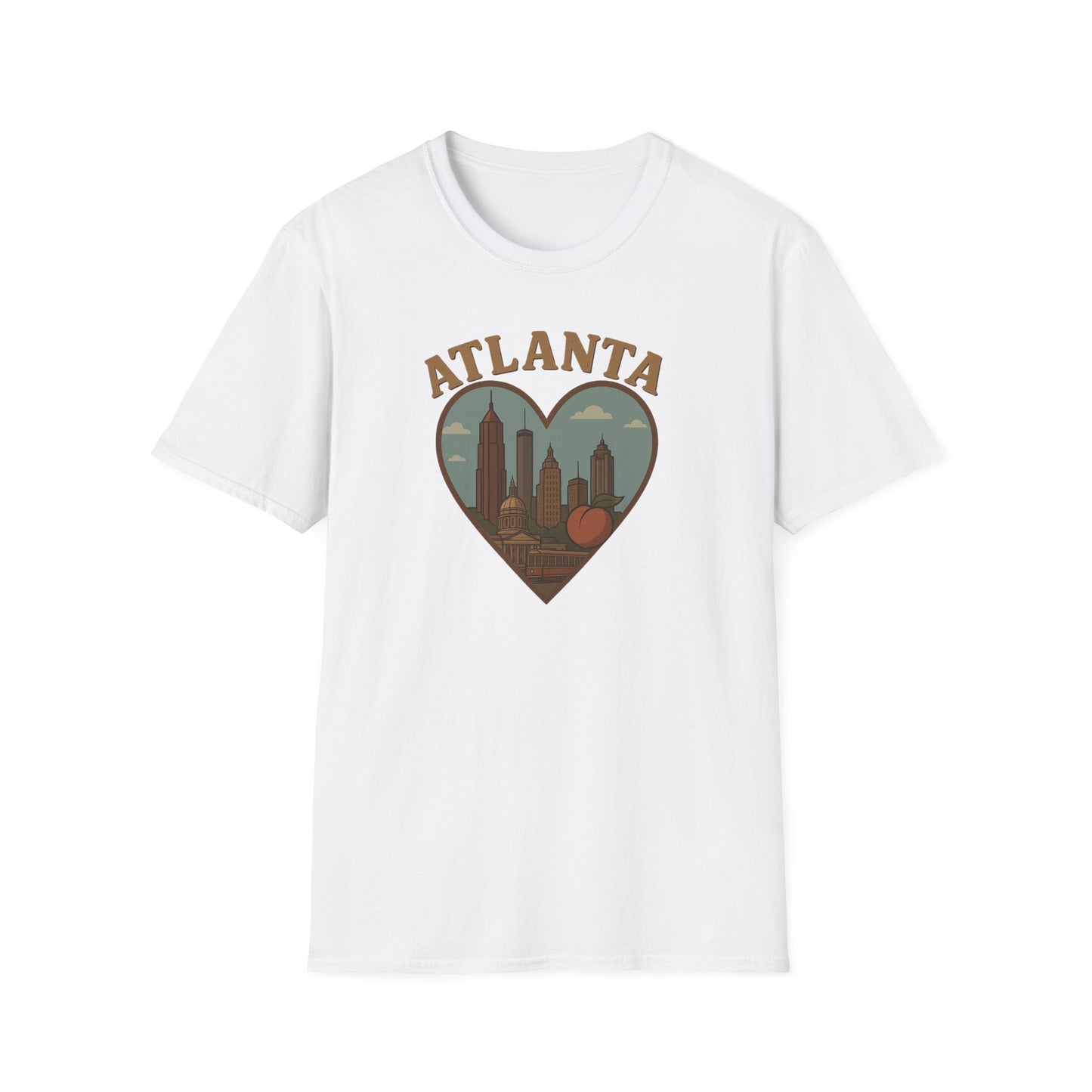 Fall in Love with Atlanta's Peachy Urban Charm on Gildan 64000 T-Shirt