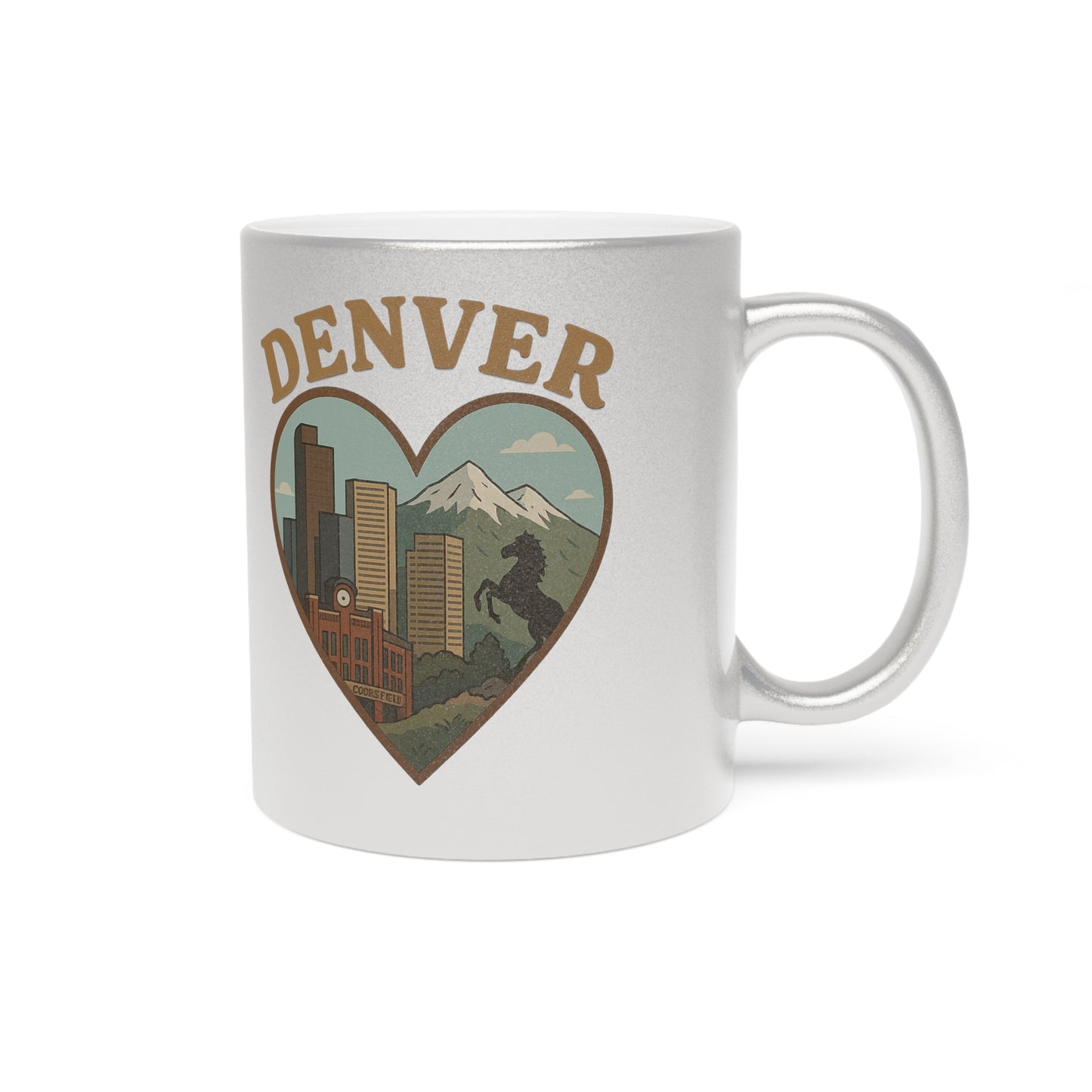 Discover Mile High Bliss with a Metallic Mug that Shimmers Denver Dreams