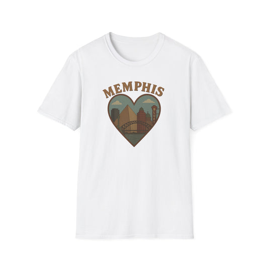 Love Memphis T-Shirt: Heartfelt Ode to Blues and Pyramids