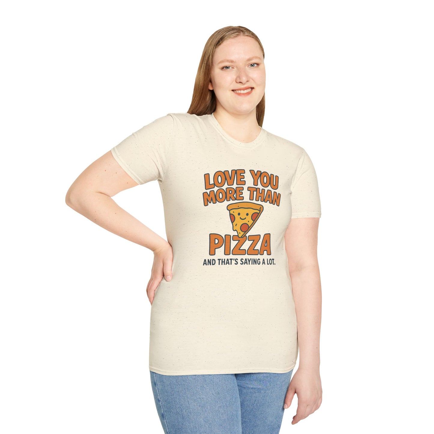 Pizza Love Proclamation: Cheesy Typography Design, Cartoon Food Humor Graphic