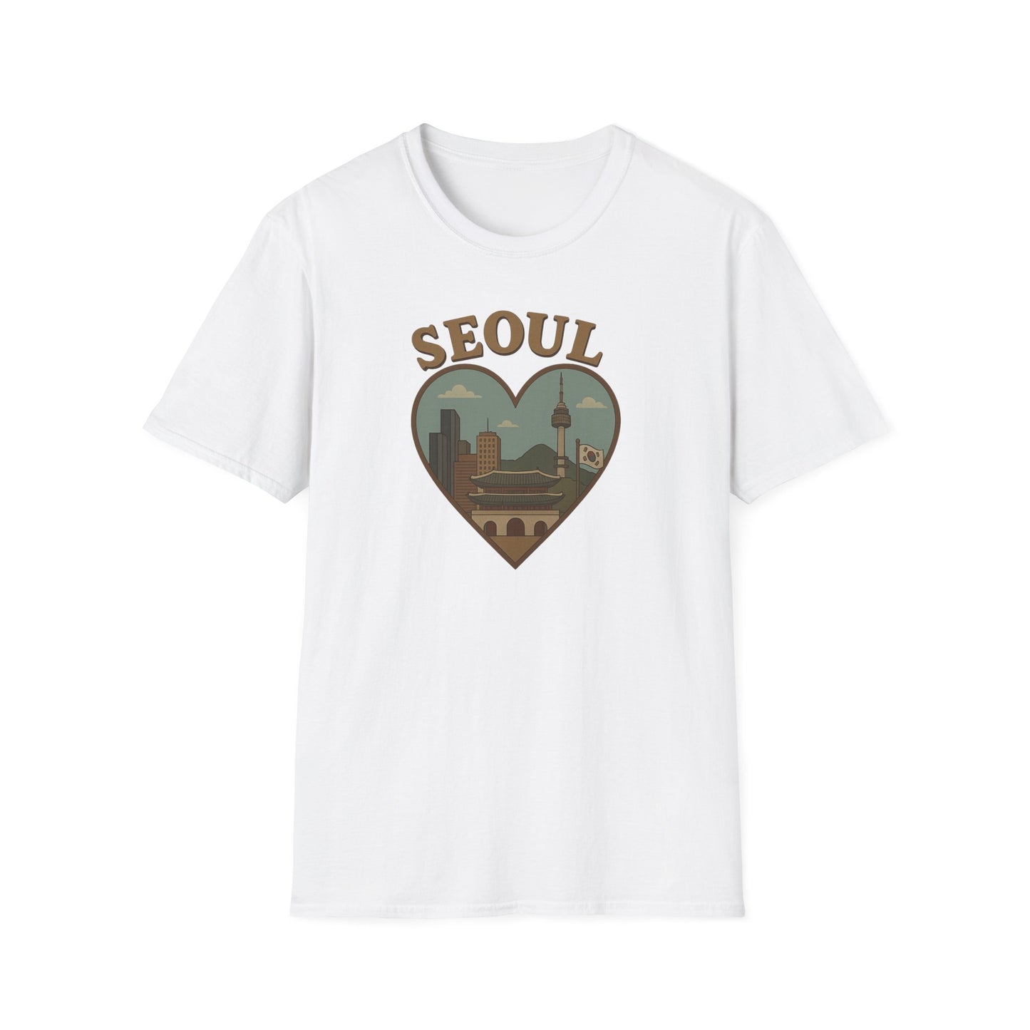 Love Seoul Heart T-Shirt for Wanderlust Enthusiasts with Soft Unisex Fit