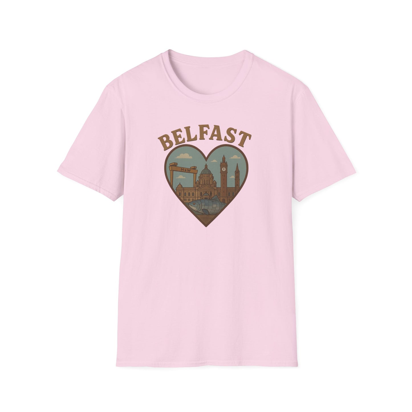 Fall in Love with Belfast: Unisex Soft T-shirt of Northern Ireland Charm!