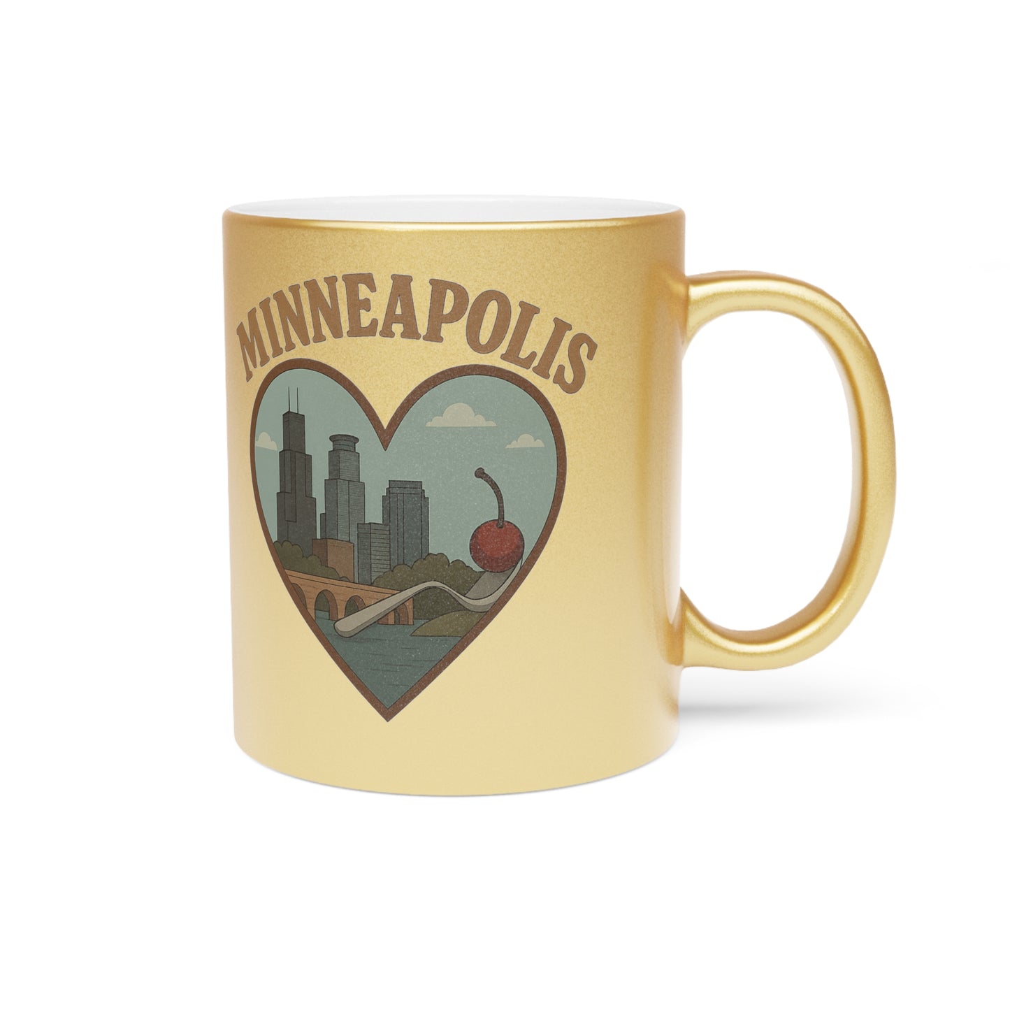 Shimmering Minneapolis Mug: Bold Metallic Marvels for Coffee Lovers