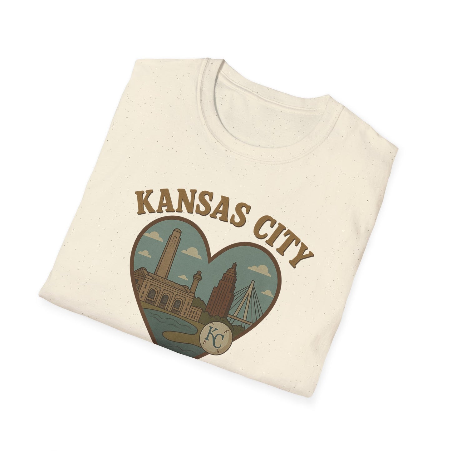 Fall in Love with Kansas City: Quirky Heartscape Tee for Proud Midwestern Spirits