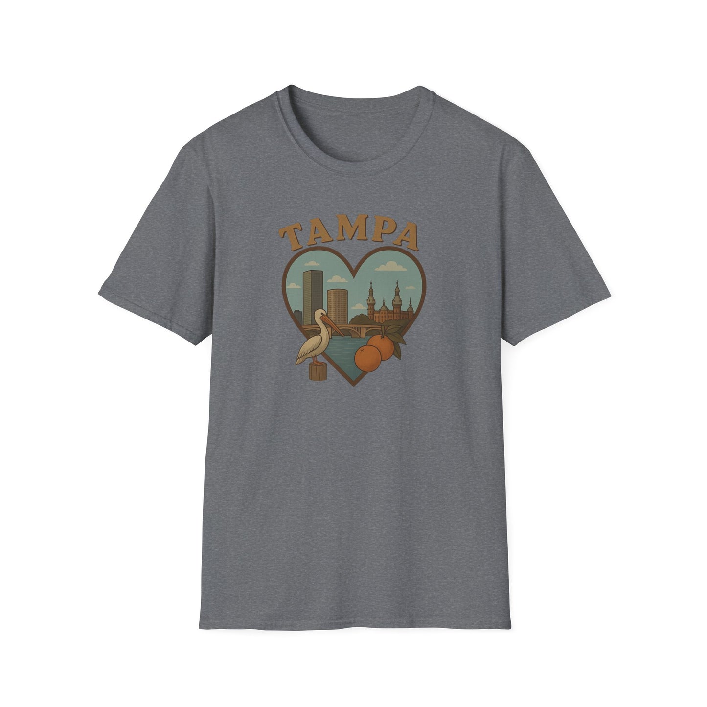 Sunshine, Oranges & Pelicans Unite: Tampa Dreamscape T-Shirt