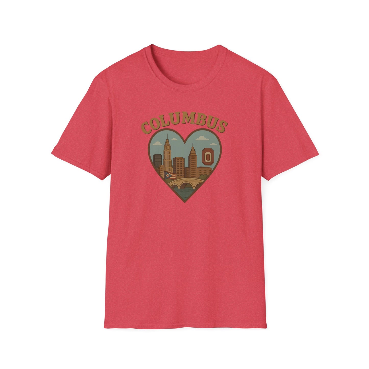 Fall in Love with Columbus: Unisex T-Shirt Celebrating Skyline, Bridges & Ohio Pride