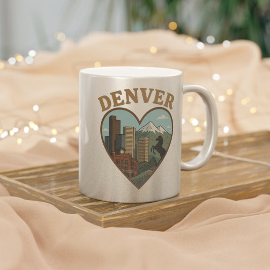 Discover Mile High Bliss with a Metallic Mug that Shimmers Denver Dreams